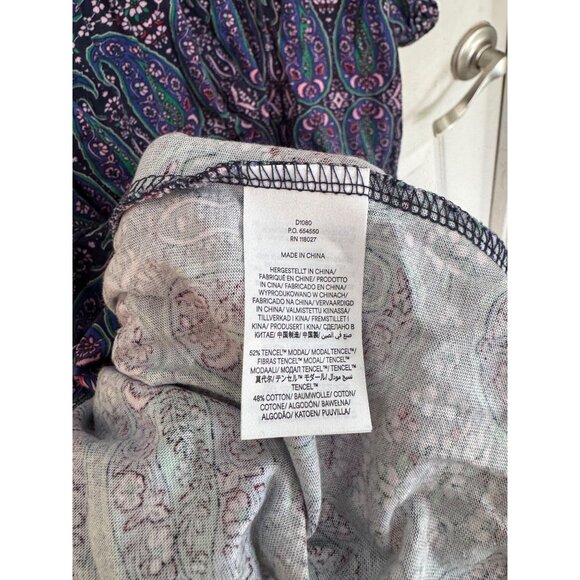 Boden Paisley Pattern Long Sleeve Mini Shirt Dress Size 12 Regular - Picture 9 of 9